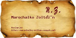 Marschalko Zoltán névjegykártya